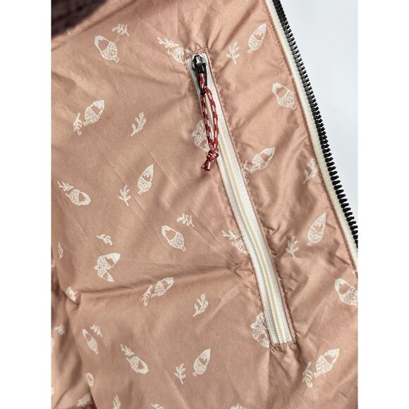 Patagonia Bivy Hooded Vest Cream/Pink Women’s Size Large Duck Down Warm Outdoors - Picture 8 of 12